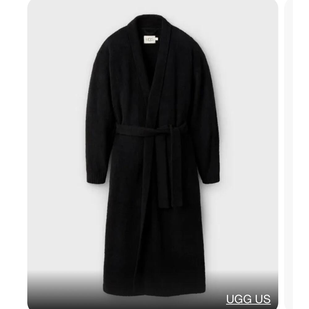 UGG Alven Knit Robe Belted Waist Nylon Indigo Night Blue Size XL NWOT